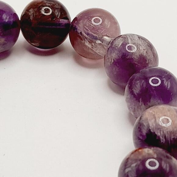 14mm Amethyst Stretch Bracelet Natural Purple Gemstone Round Beads 6.5” - Picture 9 of 9